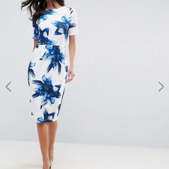 ASOS Dresses & Skirts - Wiggle Dress In Blue Floral